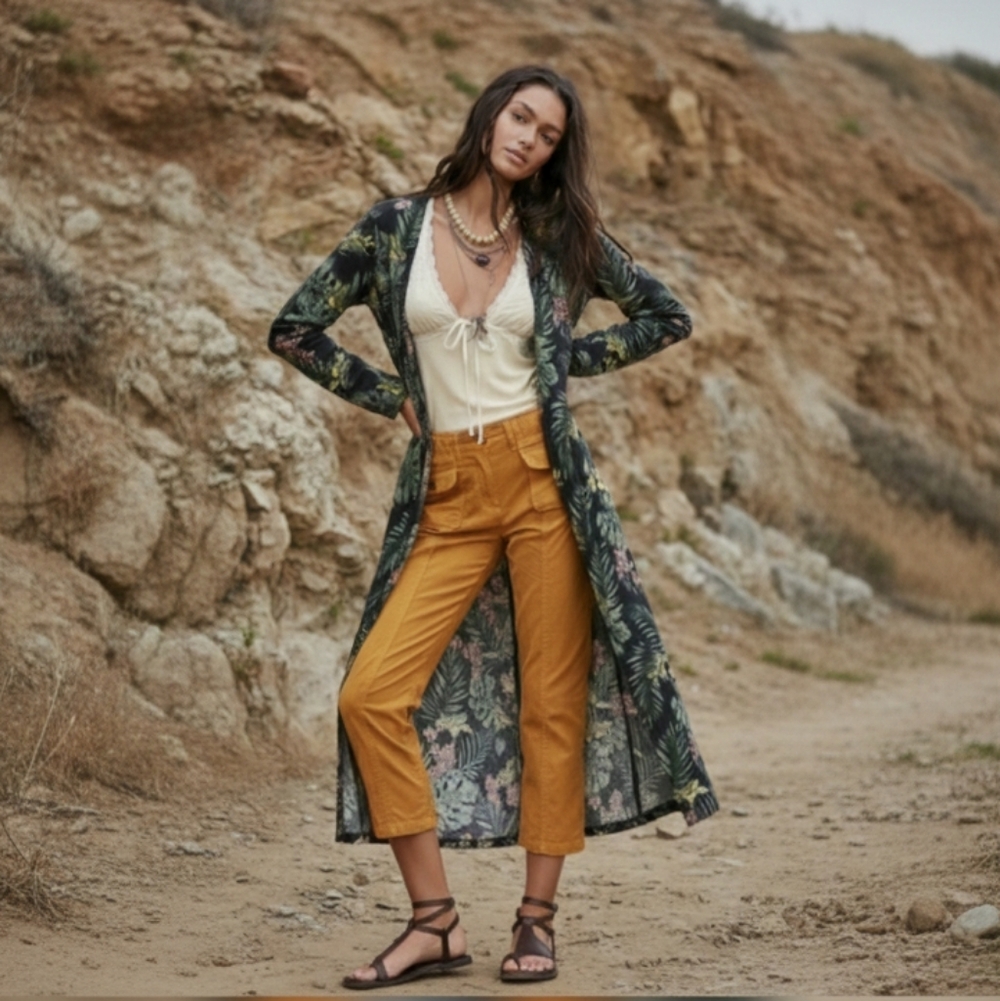 Tropical Semi Sheer Duster
